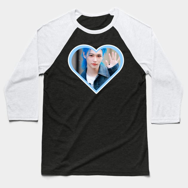 Kpop Stray Kids Felix Heart Baseball T-Shirt by StarBunnyDesigns